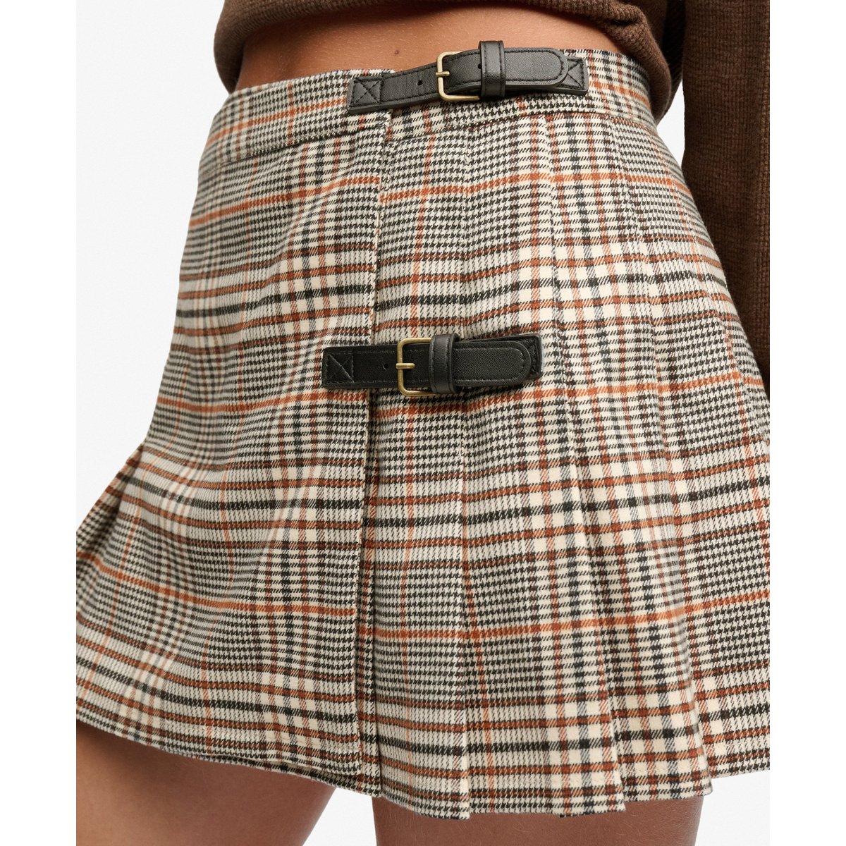Jupe Athletic Essentials Coupe Ajustée beige/marron carreaux, SUPERDRY