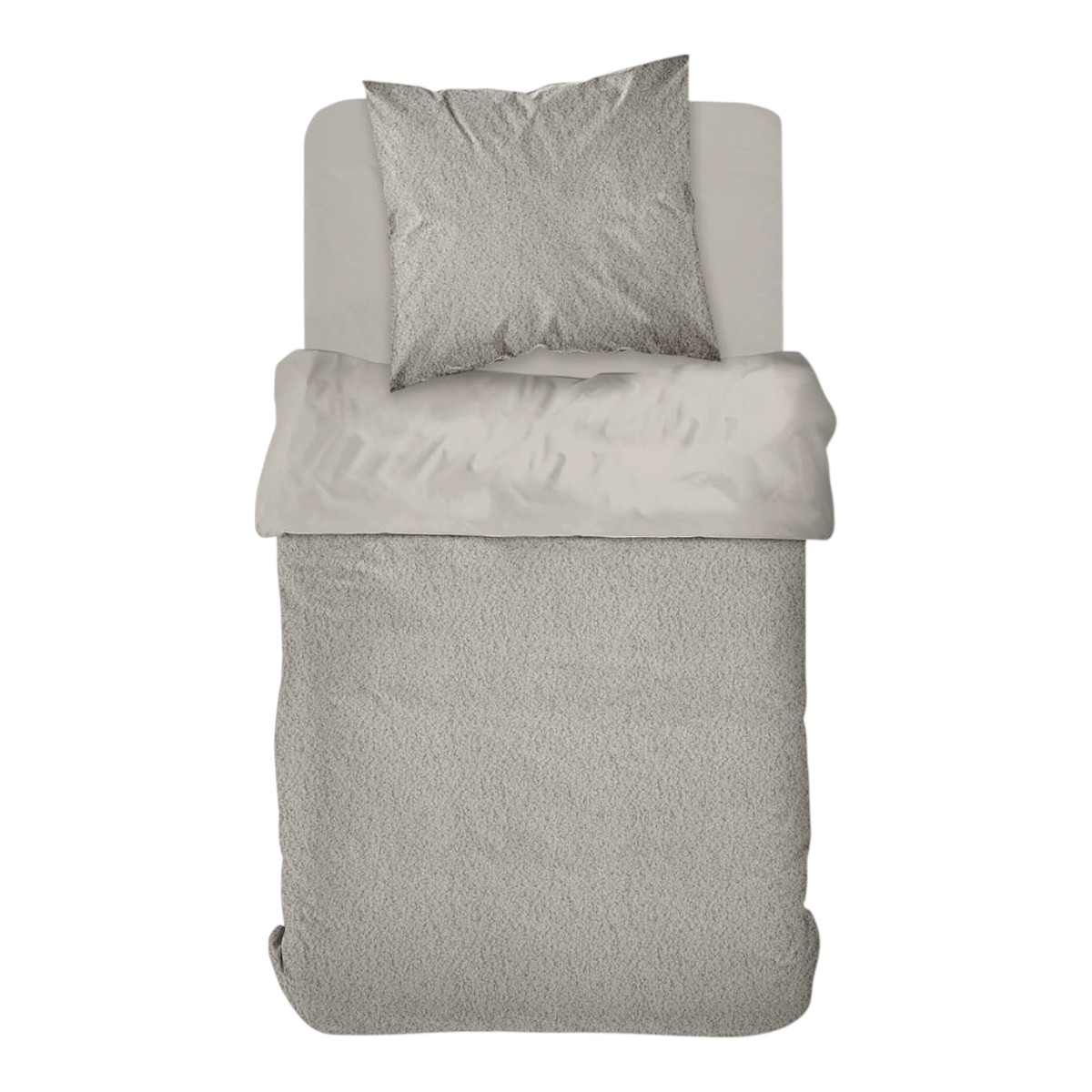 Parure de lit polaire teddy BIEN AU CHAUD beige, TODAY