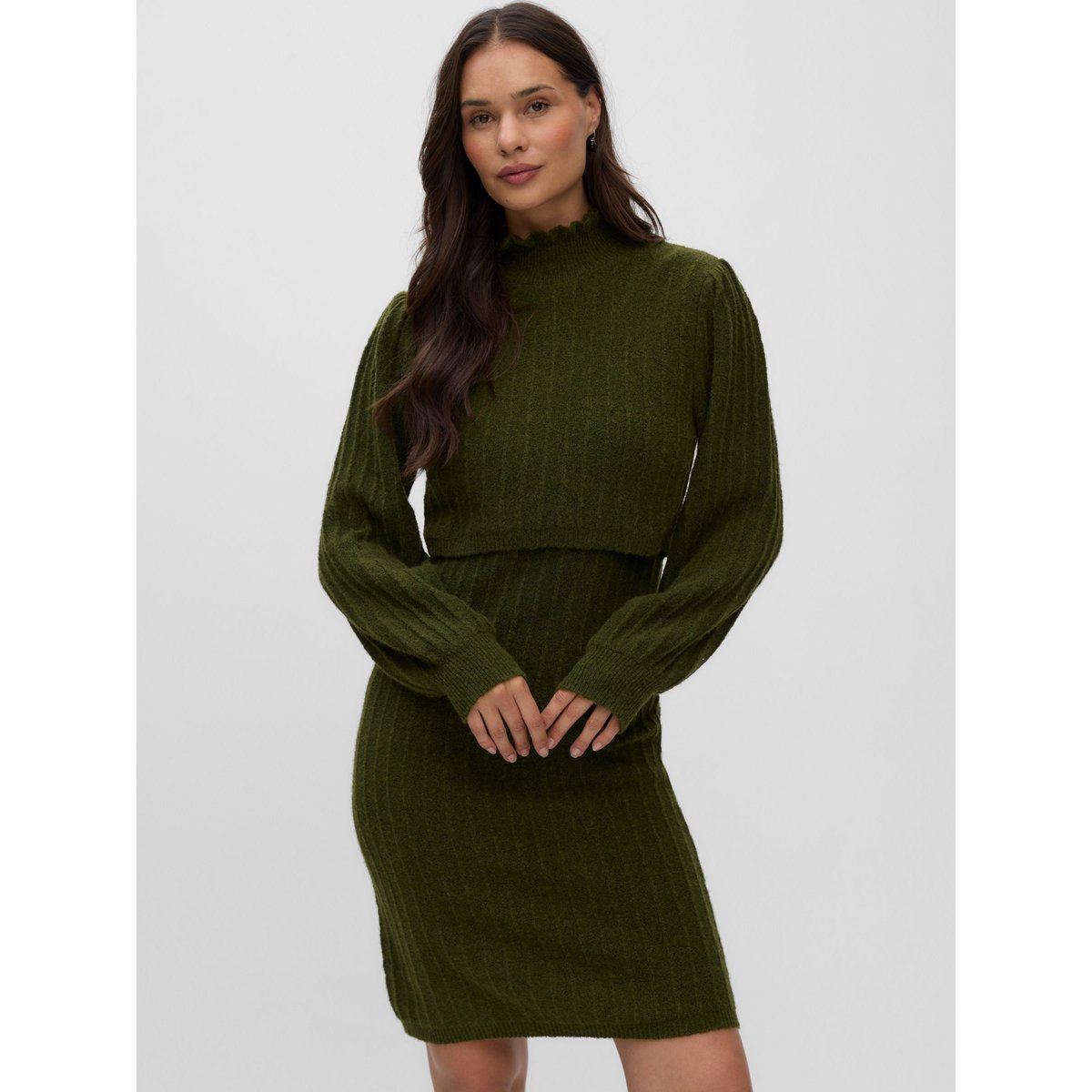 Robe En Maille rifle green, MAMA LICIOUS