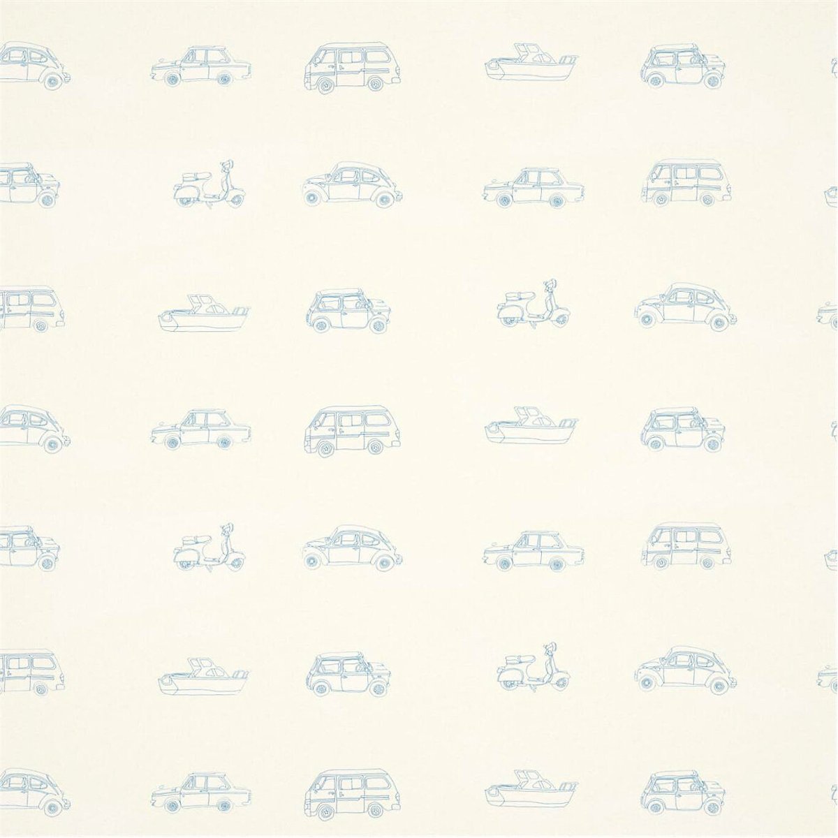 50x1000cm Go Go Retro Wallpaper aqua and white, HARLEQUIN