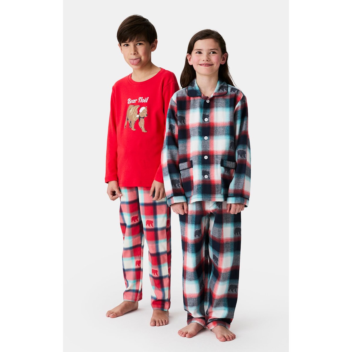 Pyjama enfant en coton imprimé Bear Noël rouge, ARTHUR