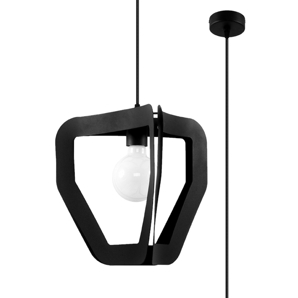 Suspension Acier Noir E27 1 Tres noir, EDEN