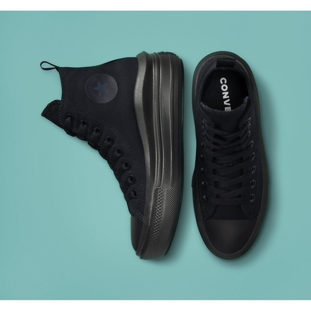 Baskets CHUCK TAYLOR ALL STAR MOVE PLATFORM CANVAS noir/noir/gris fumée foncé, CONVERSE
