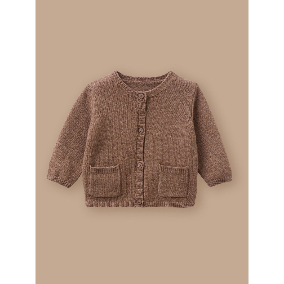 Cardigan avec laine sucre brun, CYRILLUS