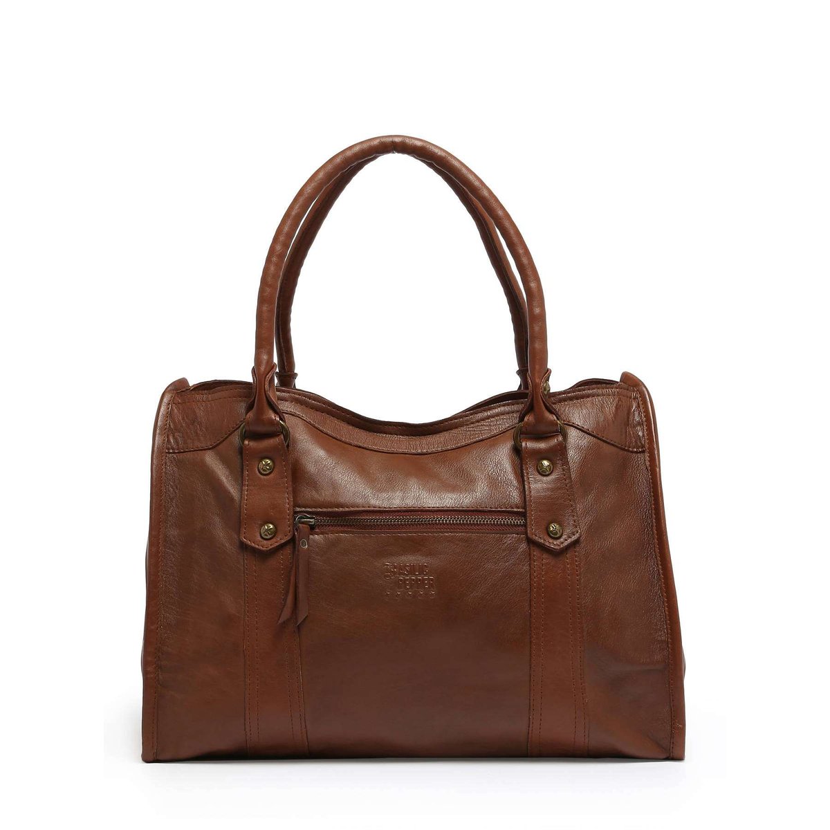 Sac Shopping A4 Cow cuir tan, BASILIC PEPPER