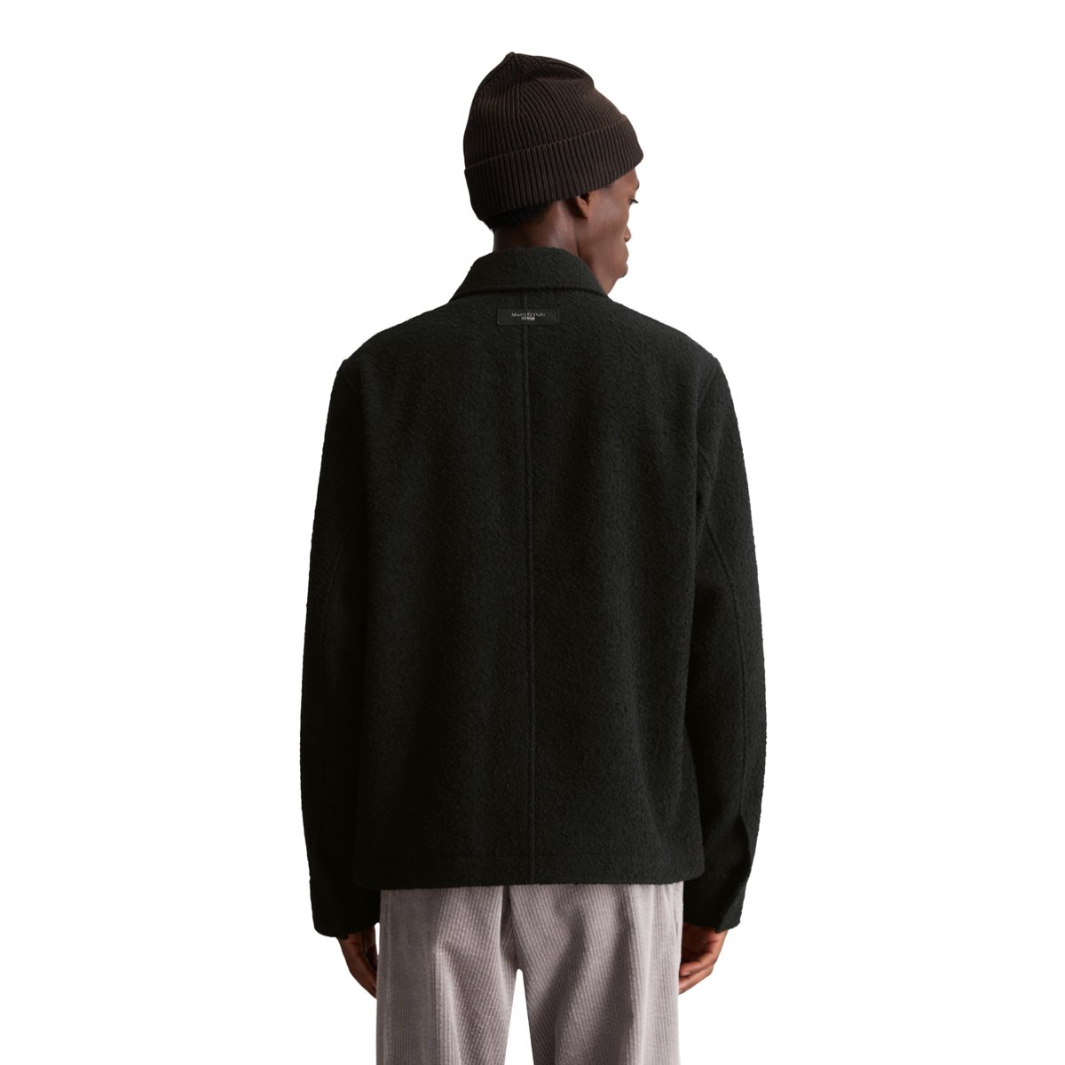 Veste en laine coupe classique en bouclé doux contenant des fibres recyclées noir, MARC O’POLO DENIM