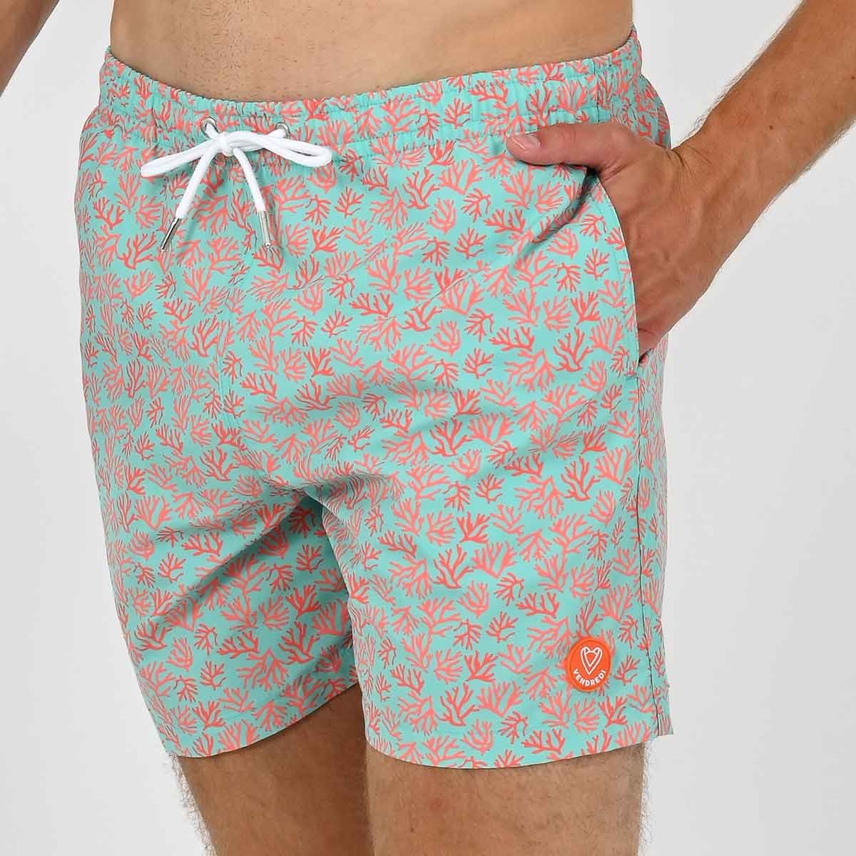 Short de bain Le Cyclade vert pastel, VENDREDI