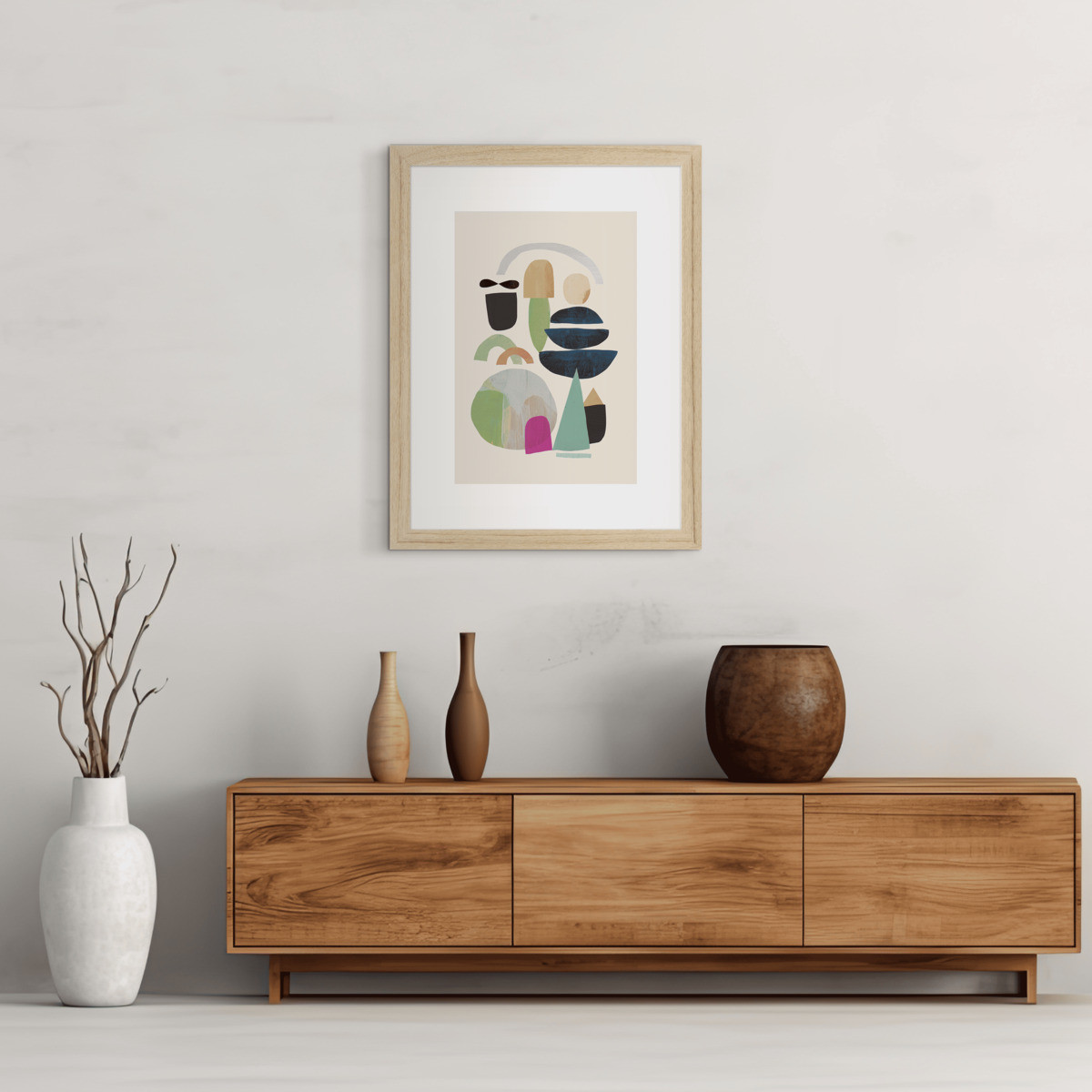 Affiche encadrée Gallerie, cadre en chêne, 30x40cm multicolore-bois massif fsc, CEANOTHE