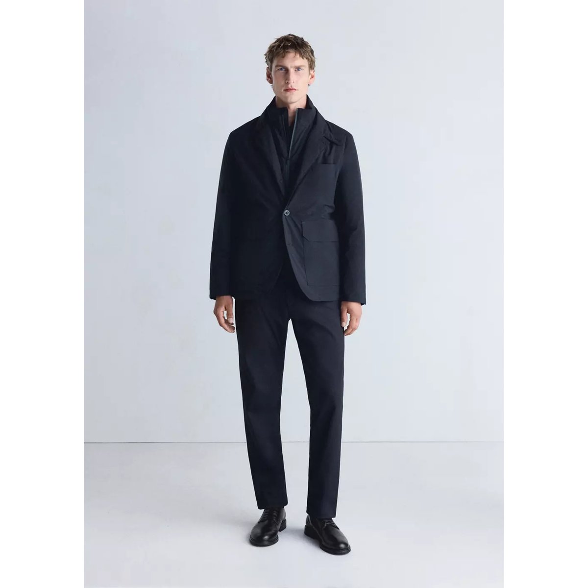 Veste format compact matelassée waterproof Thermolite® bleu nuit, MANGO MAN