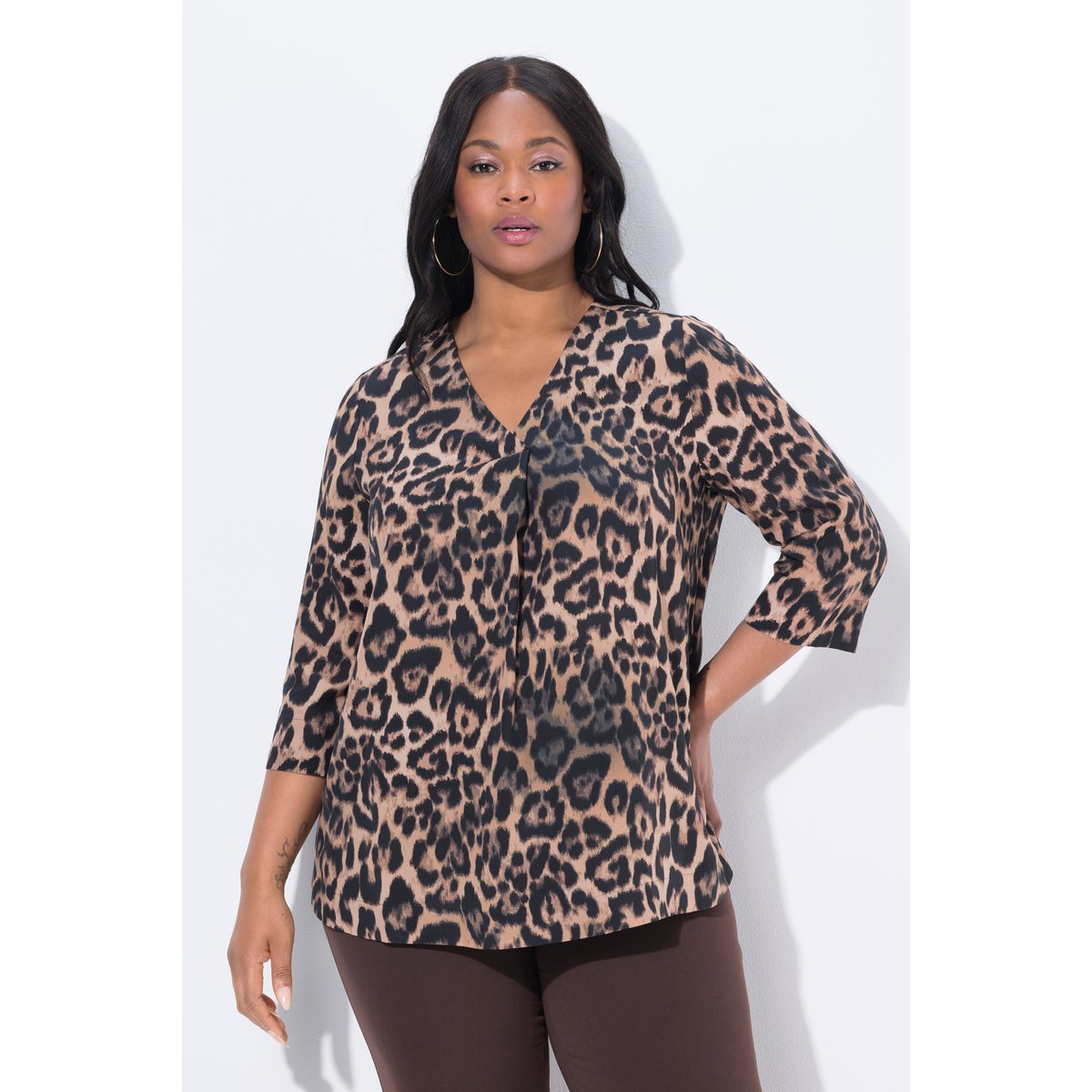 Tunique en lyocell marron pin, ULLA POPKEN