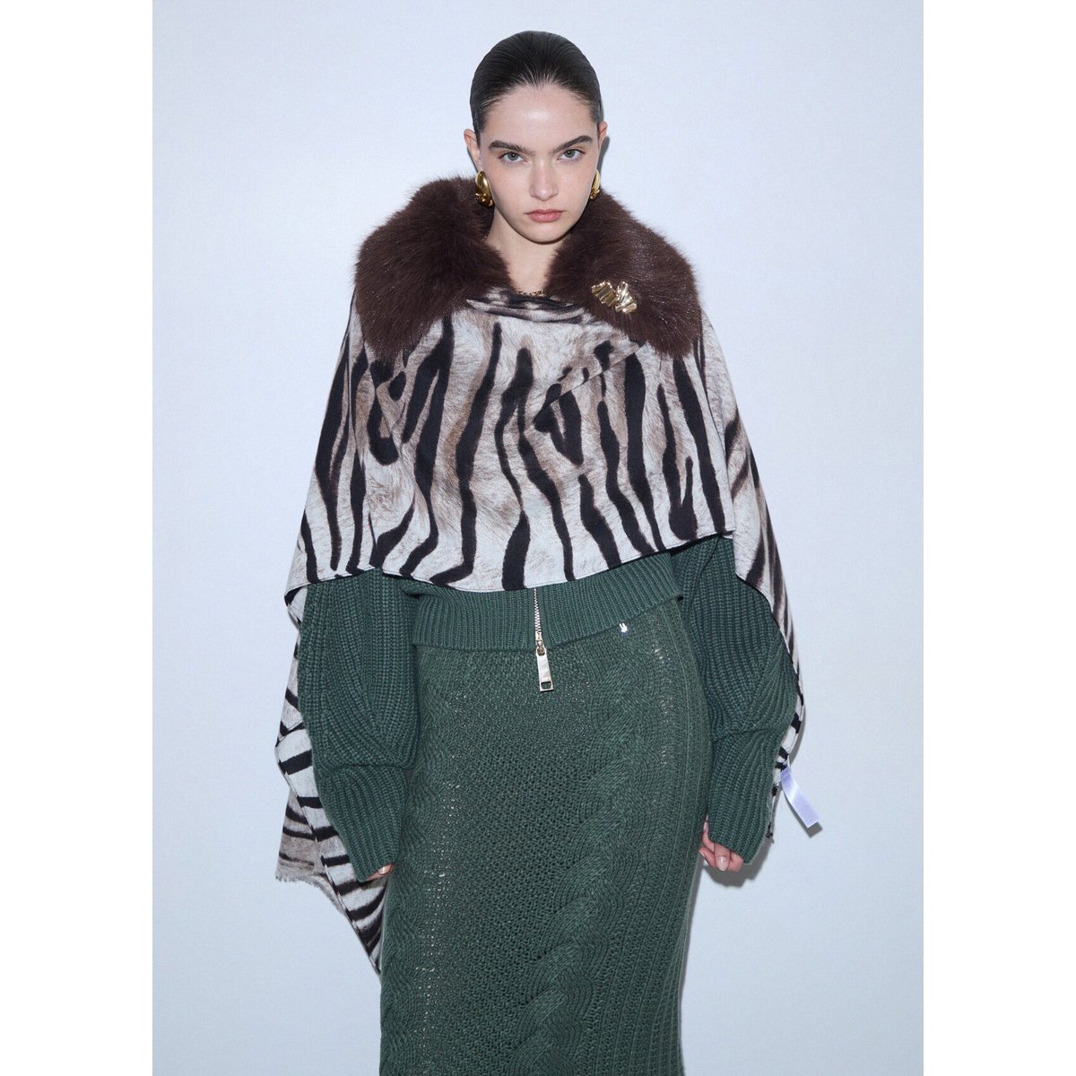 Étole animalier zébré camel, LIU JO