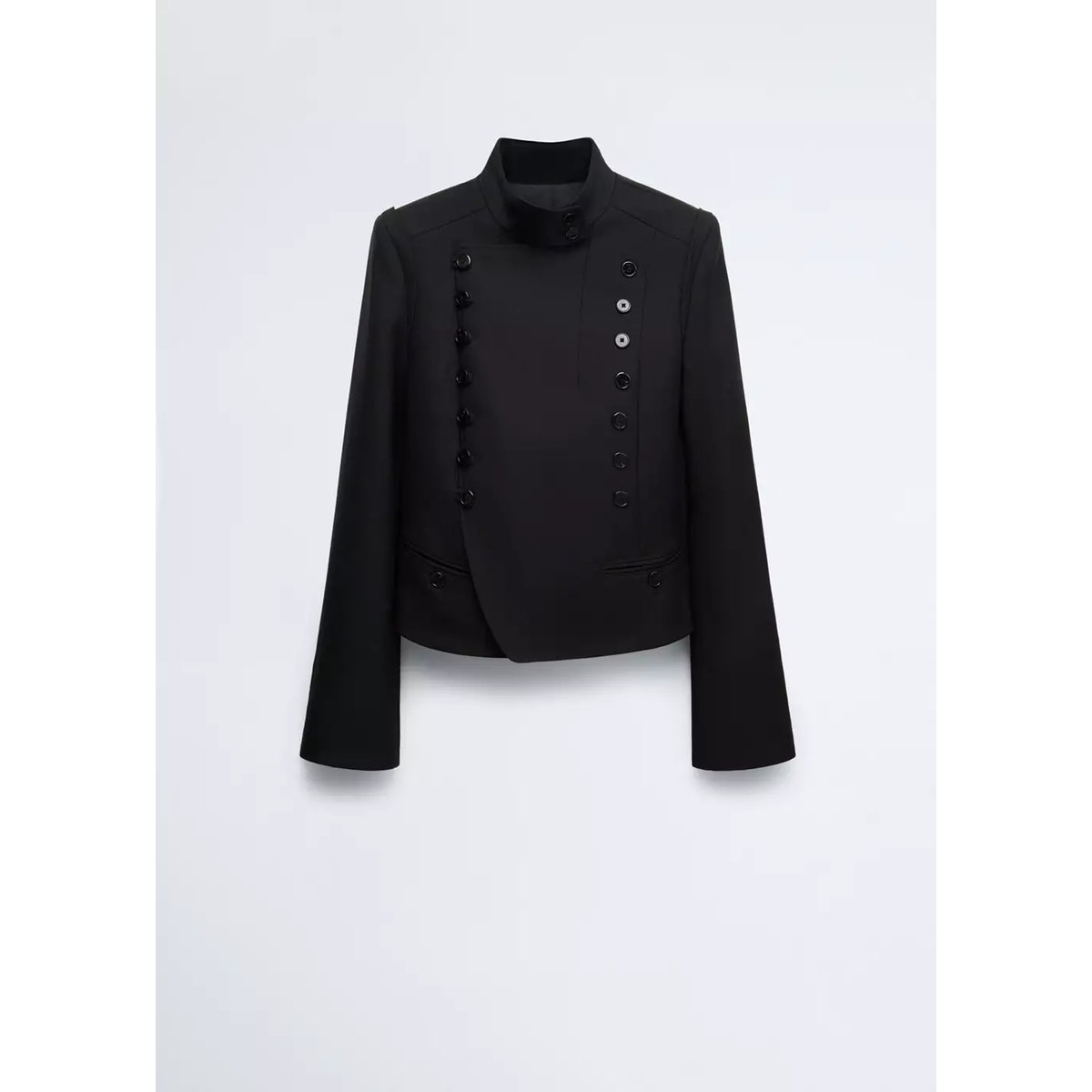 Veste de costume 100 % laine à boutons noir, MANGO