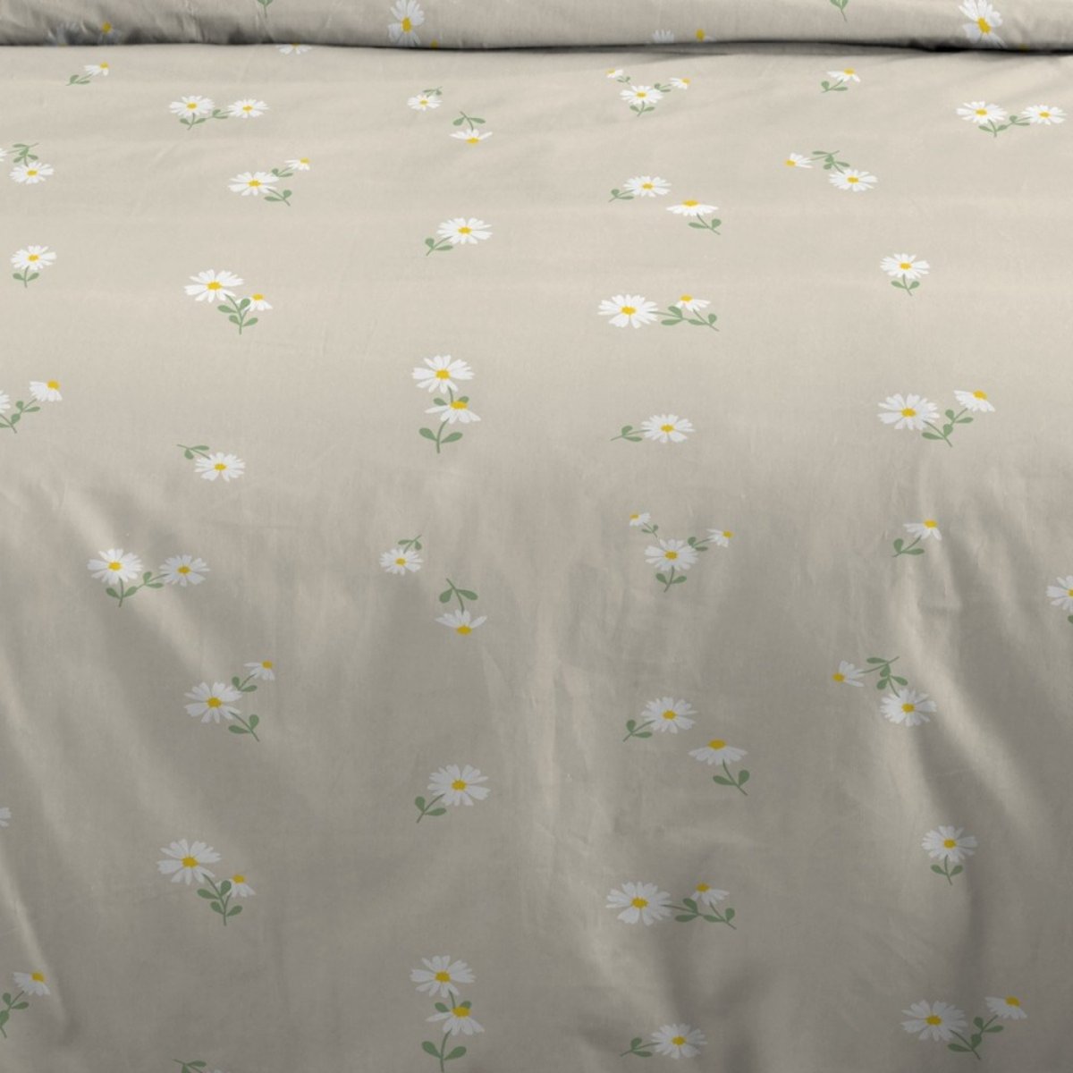 Housse de couette 240x220 MARGUERITE + 2 taies 100% microfibre beige, DECORATIE