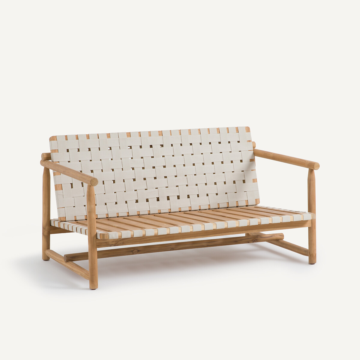 Banquette de jardin 2 places en teck, Talulah naturel, AM.PM