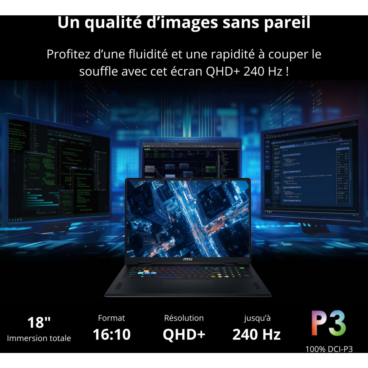 PC Gamer Vector 18 HX AI A2XWIG-685FR couleur unique, MSI