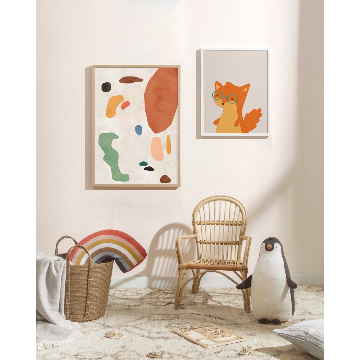Affiche avec tableau décoratif, 50 x 70 cm marron, HANNUN