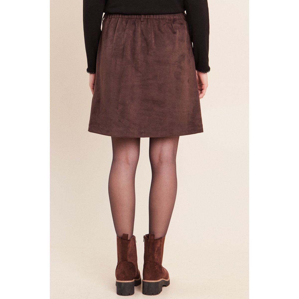 Jupe aspect daim marron foncé, BREAL