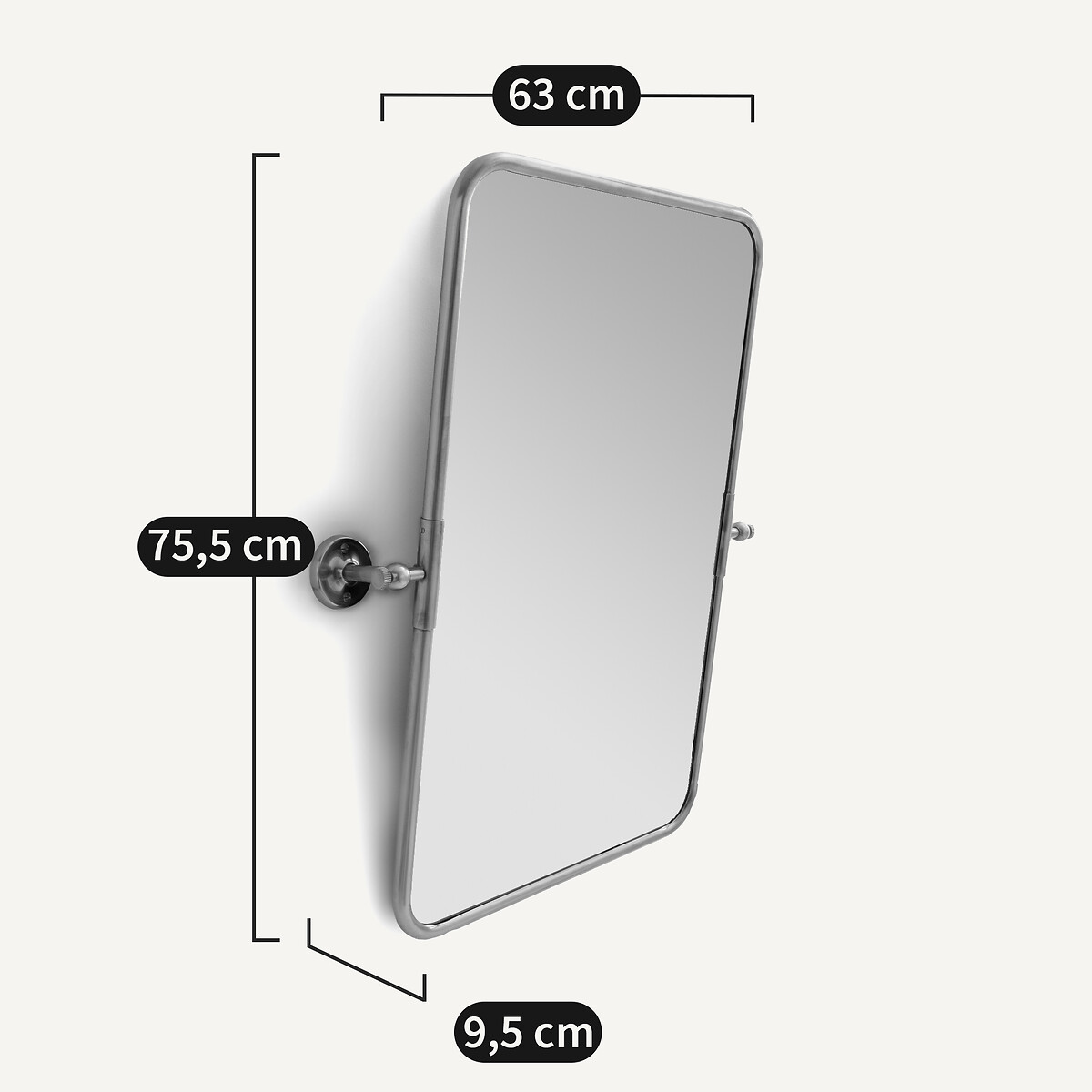 Miroir rectangulaire pivotant H75,5 cm, Cassandre laiton, AM.PM