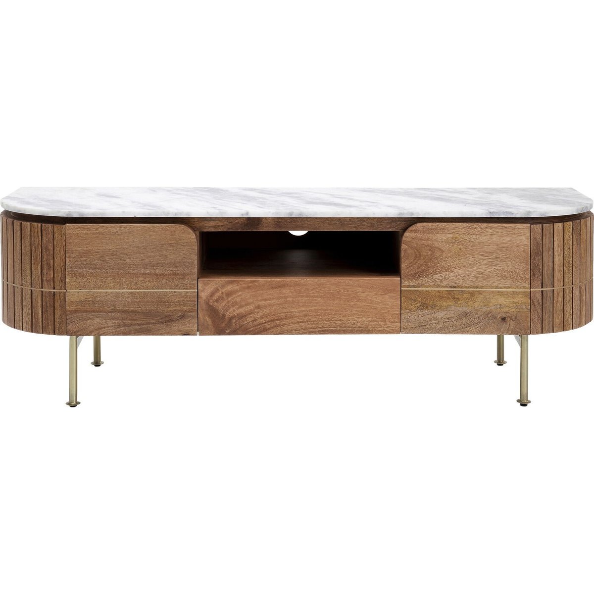 Meuble TV en manguier et marbre, GRACE bois, KARE DESIGN