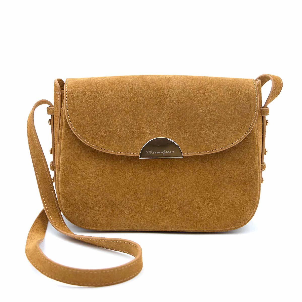 Sac bandoulière cuir camel, MISE AU GREEN