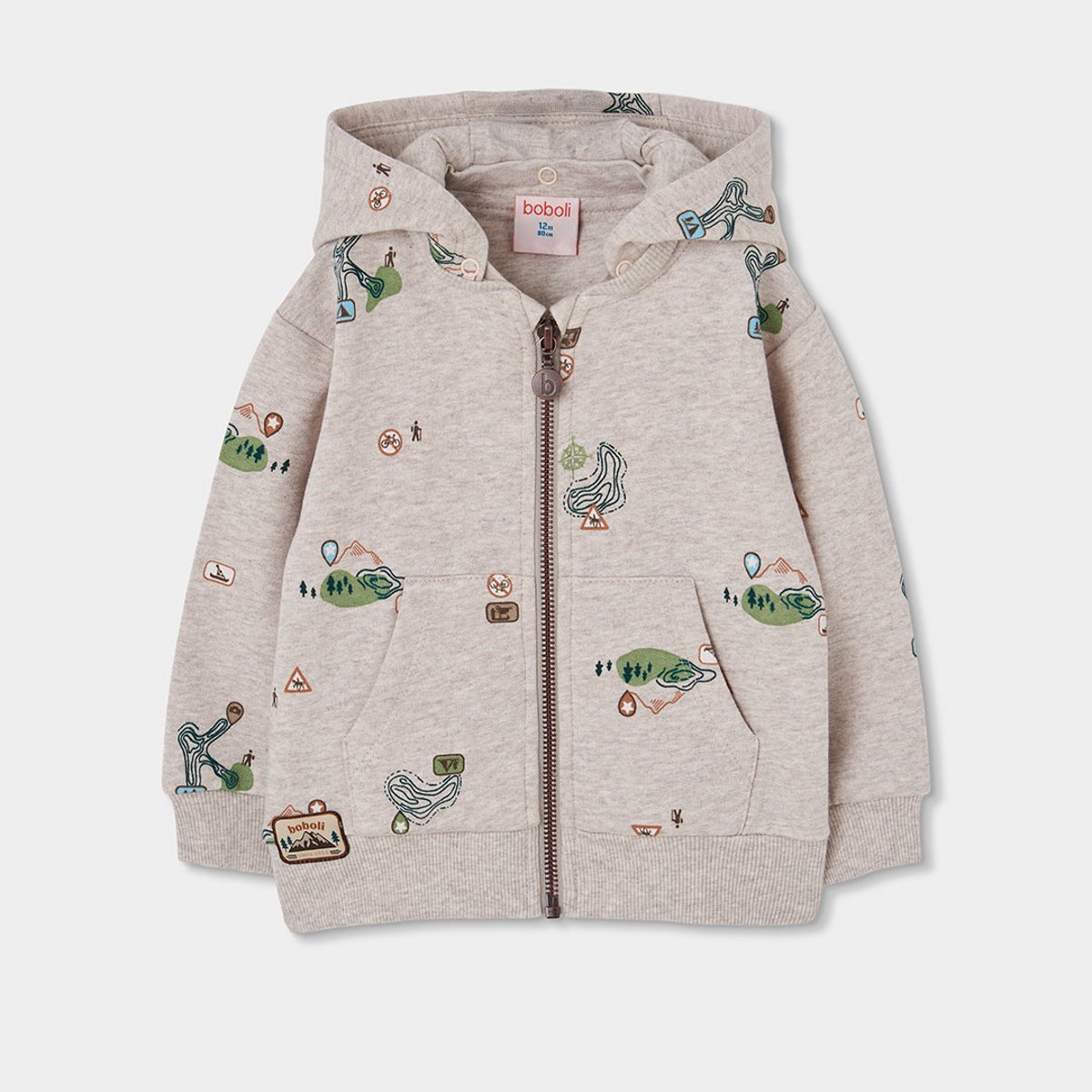 Veste garçon molleton imprimé aventure multicolore, BOBOLI