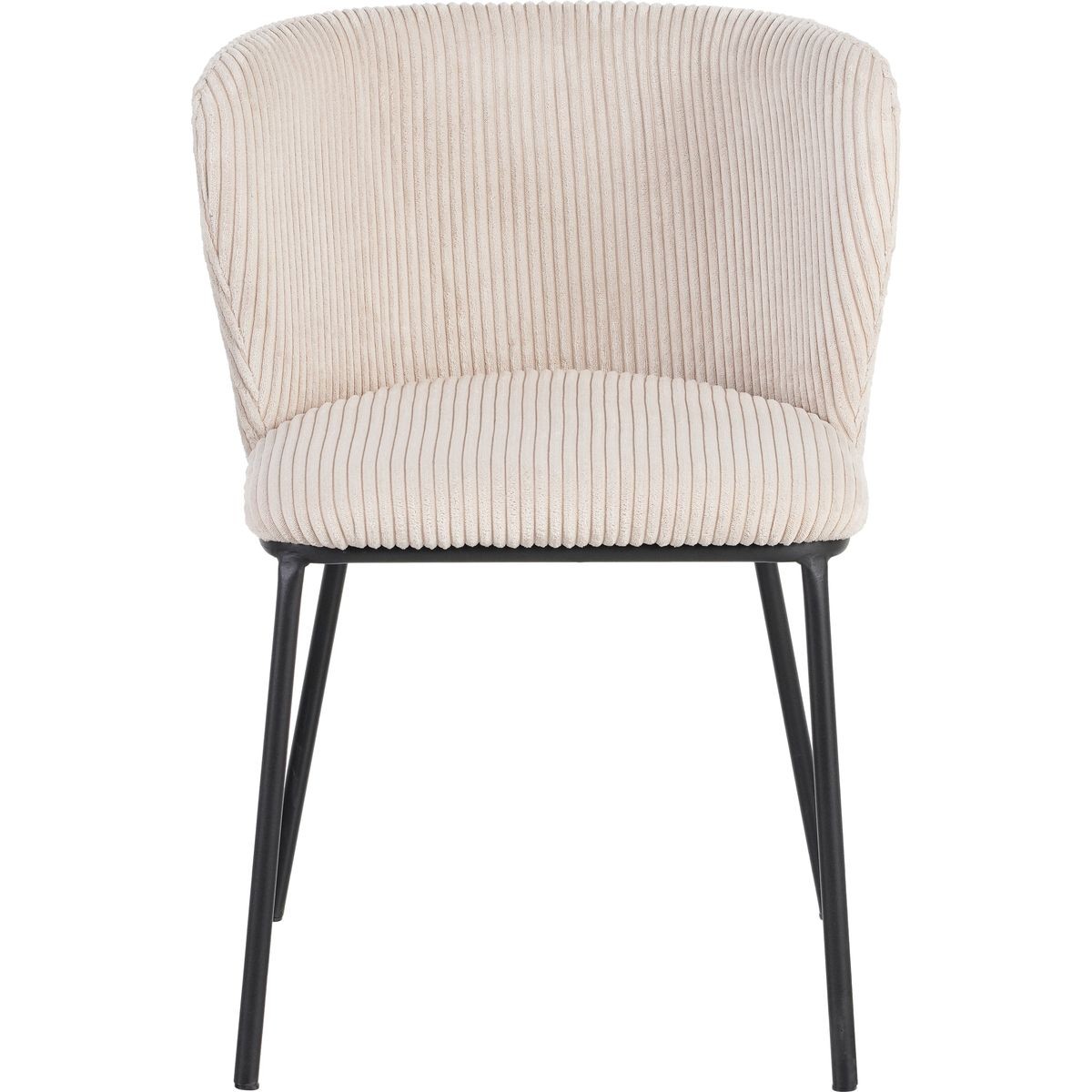 Lot de 2 chaises en velours côtelé - TOMA beige, HOMIFAB