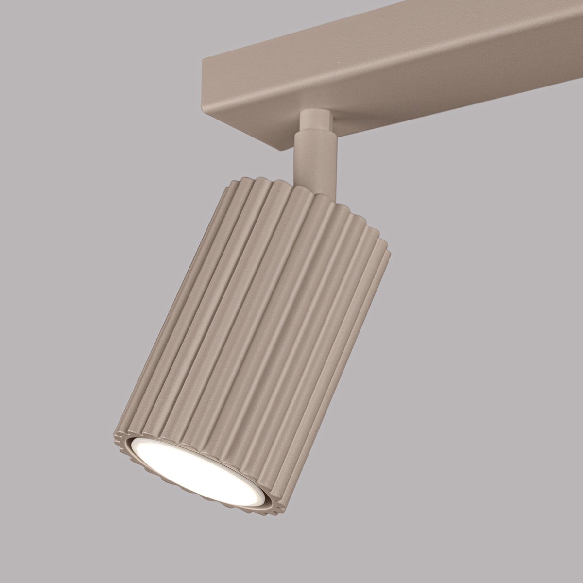 Plafonnier Aluminium Taupe GU10 2 Karbon marron, EDEN