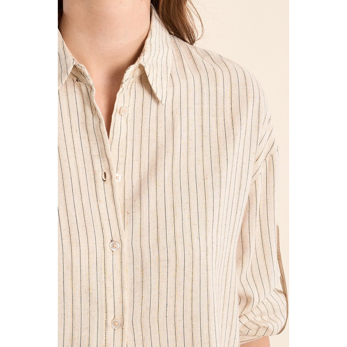 Chemise casual, rayée light beige, MOLLY BRACKEN