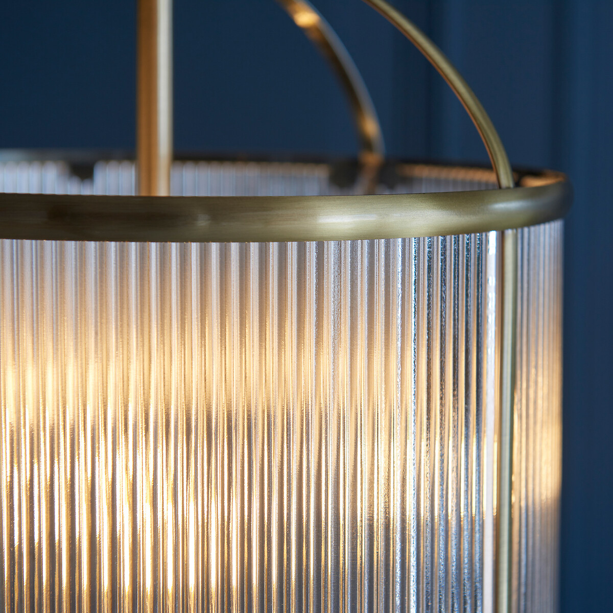 Layton 4-Light Ribbed Glass Pendant Light aged brass, SO'HOME