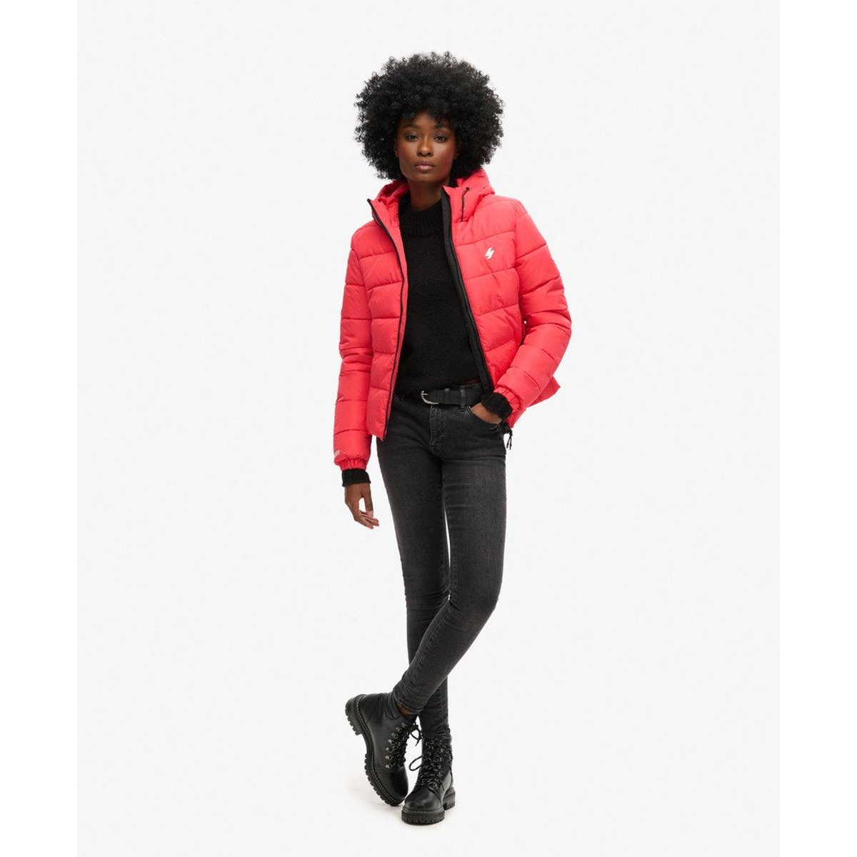 Doudoune à capuche Spirit Sports rose actif, SUPERDRY