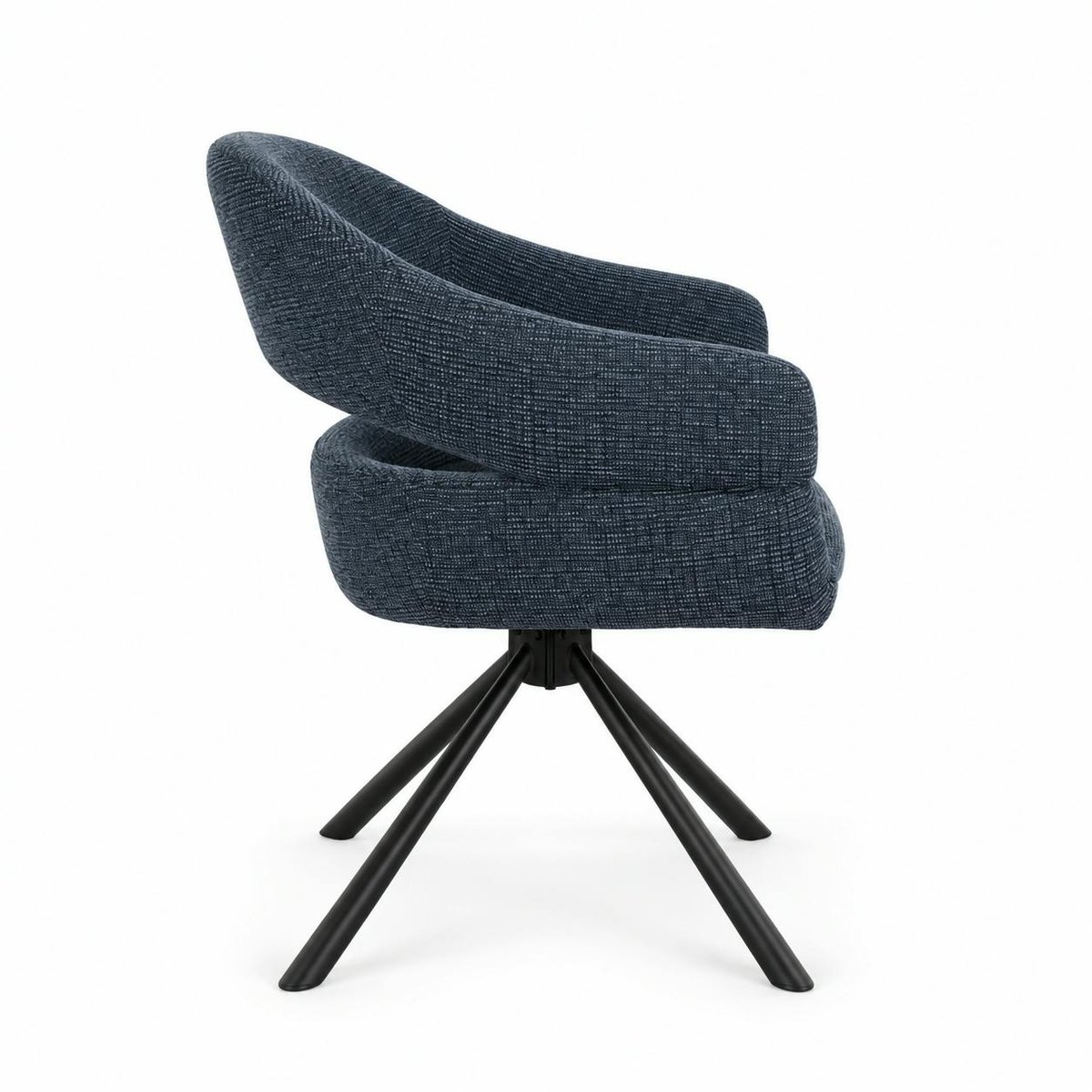 Fauteuil de table pivotant à dos ouvert (lot de 2) IENA bleu, PIER IMPORT