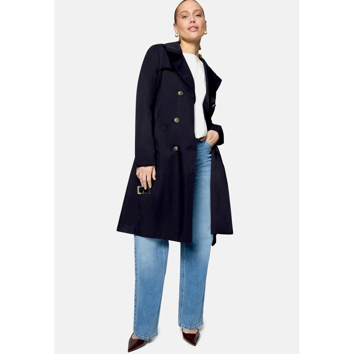 Manteau de mi-saison à ceinture à nouer deep sky, ZERO