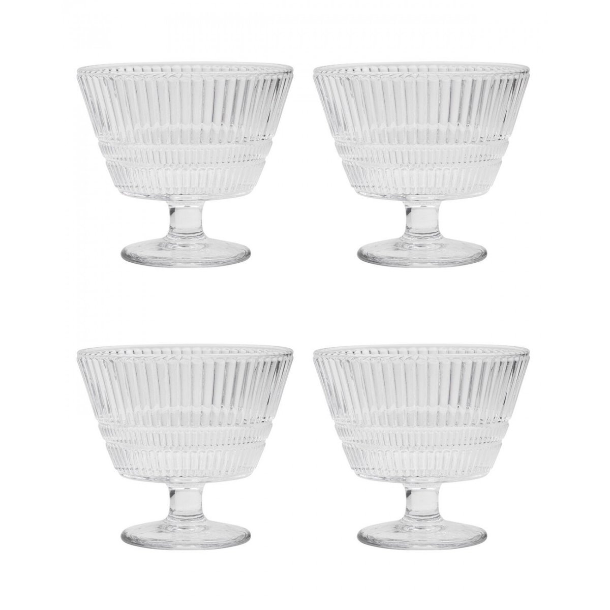Lot de 4 bols à dessert Slots transparent, HOUSE DOCTOR
