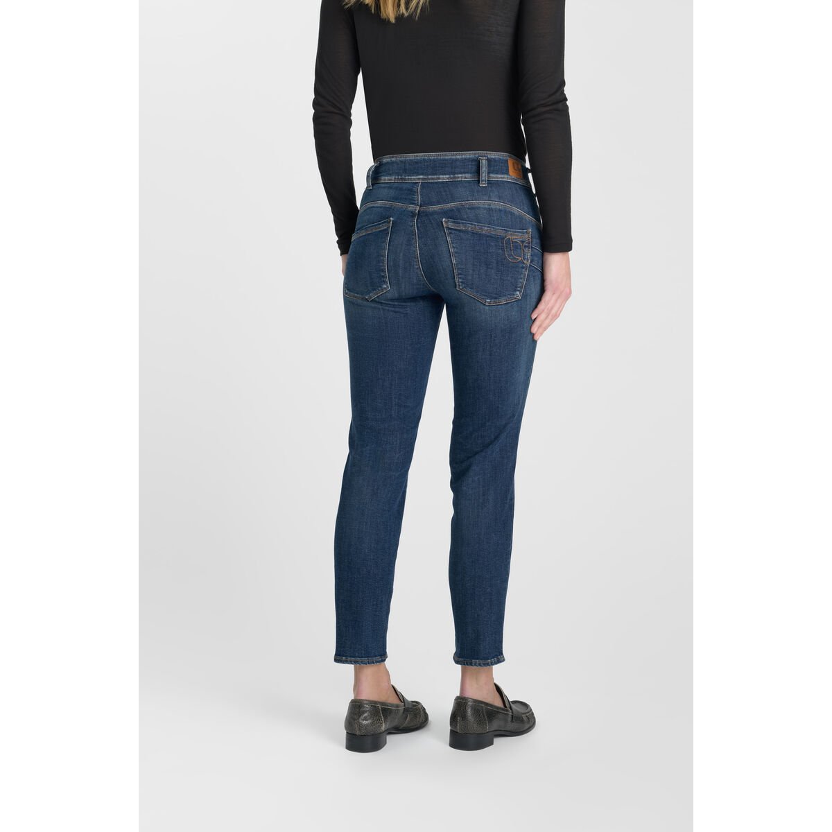 Jeans push-up droite taille haute PULP, 7/8ème blue, LE TEMPS DES CERISES