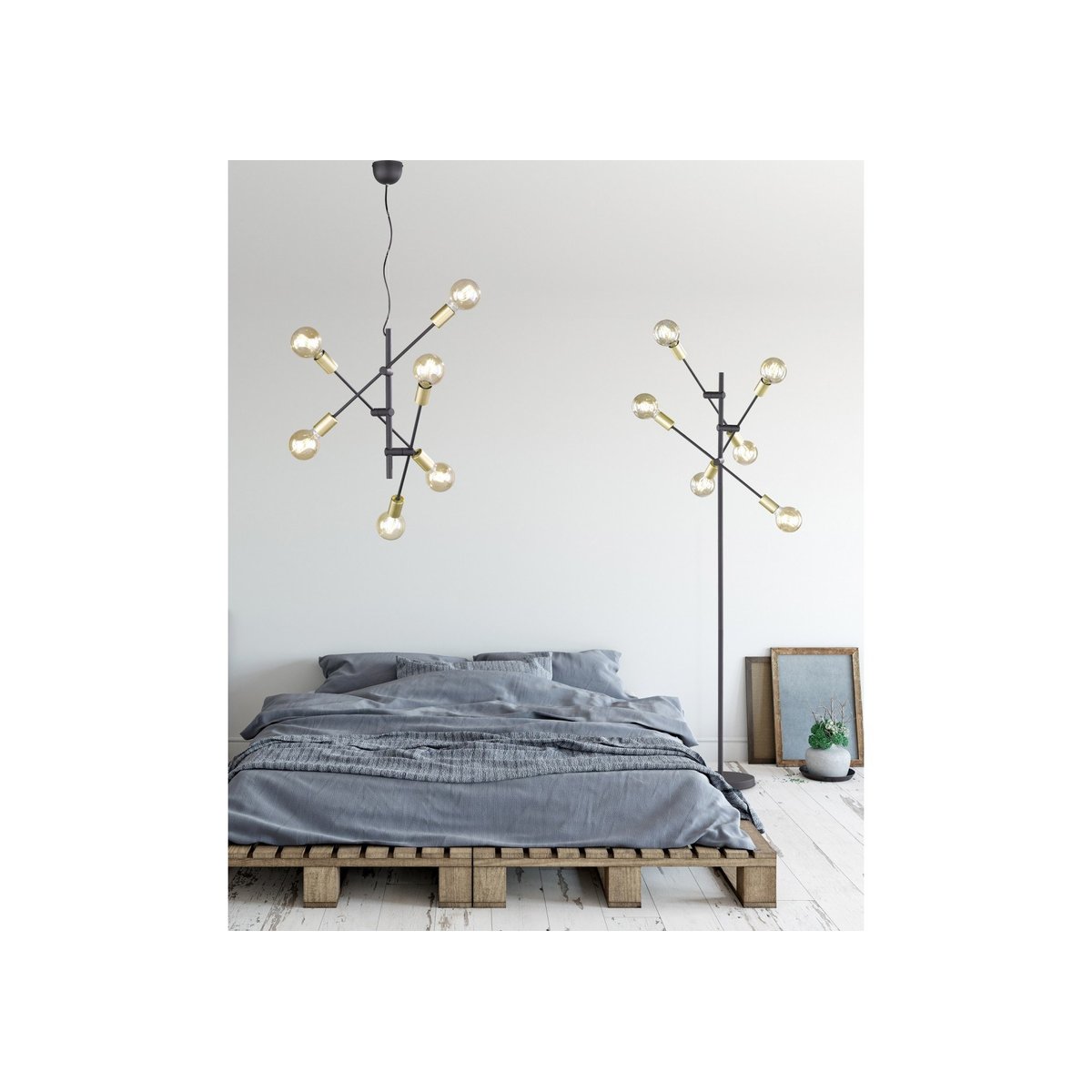 Suspension en métal industriel, D.54.5 , CROSS noir, TRIO