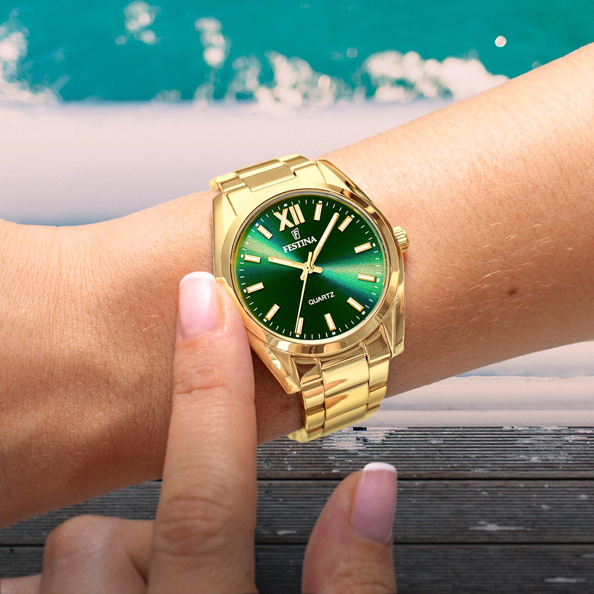 Montre Analogique  BOYFRIEND doré vert doré, FESTINA