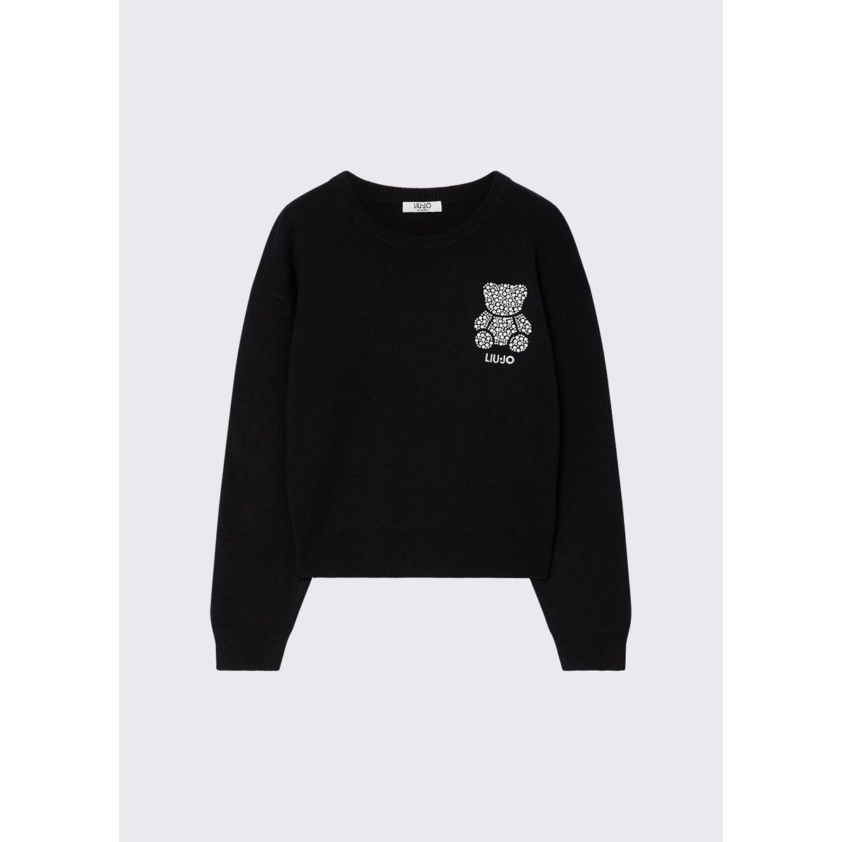 Pull avec broderie bijou noir, LIU JO