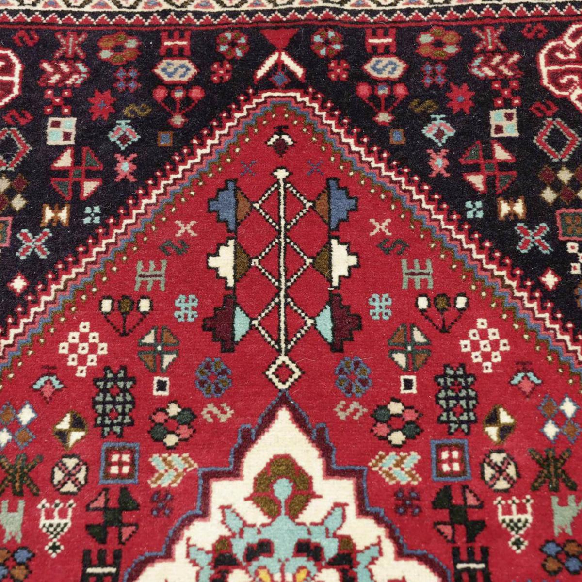 Tapis d'orient, motif oriental authentique, noué main, ABADEH 1 rouge, bleu, noir, UN AMOUR DE TAPIS