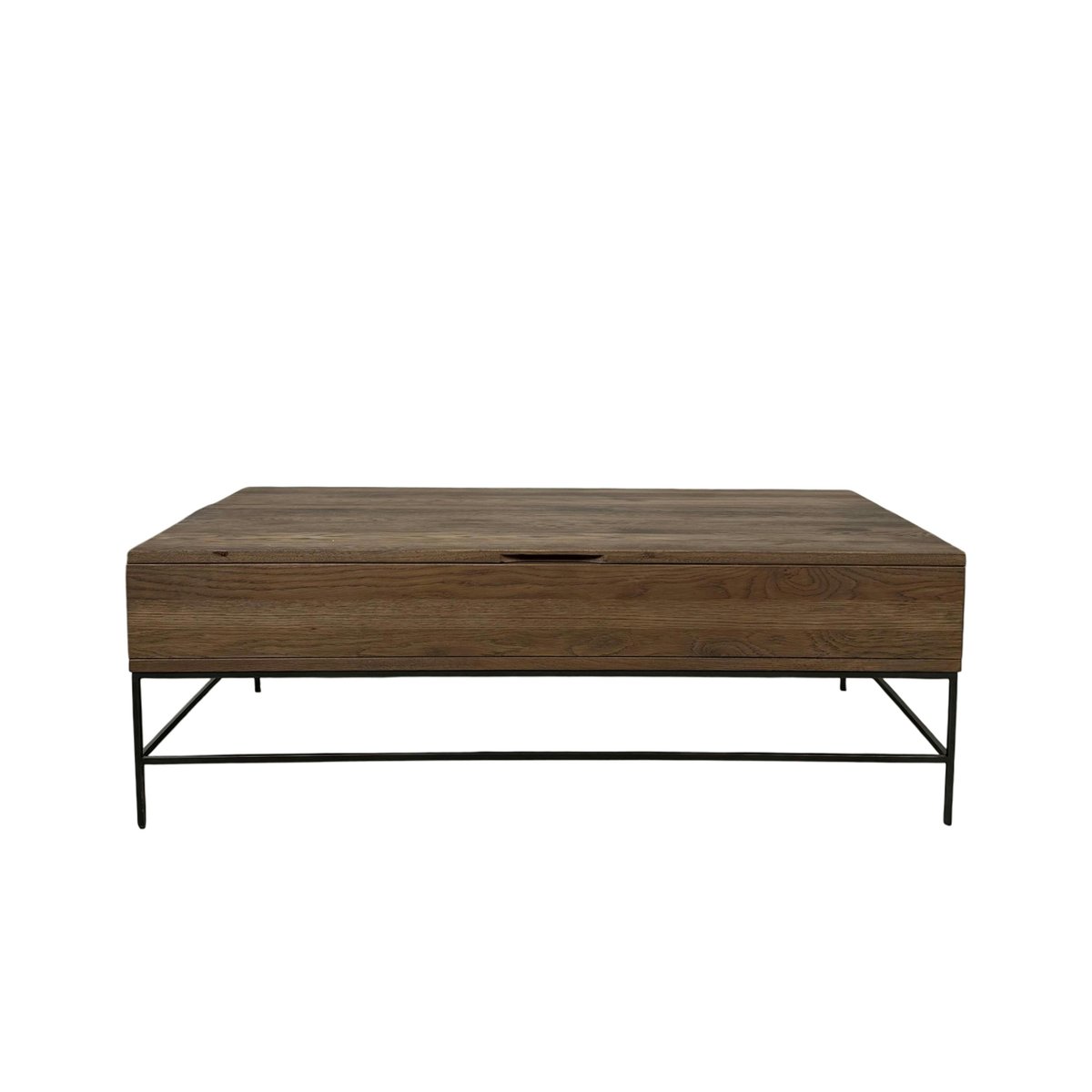 Table basse relevable en bois massif et métal avec rangement style industriel contemporain HUDSON bois naturel, PIER IMPORT