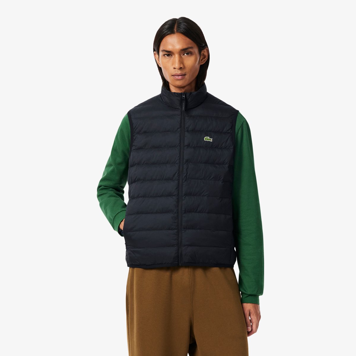 Doudoune sans manches déperlante coupe-vent noir-031, LACOSTE