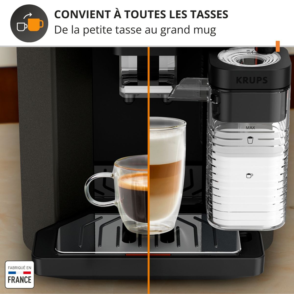 Expresso Broyeur Sensation lait EA912HF1 couleur unique, KRUPS