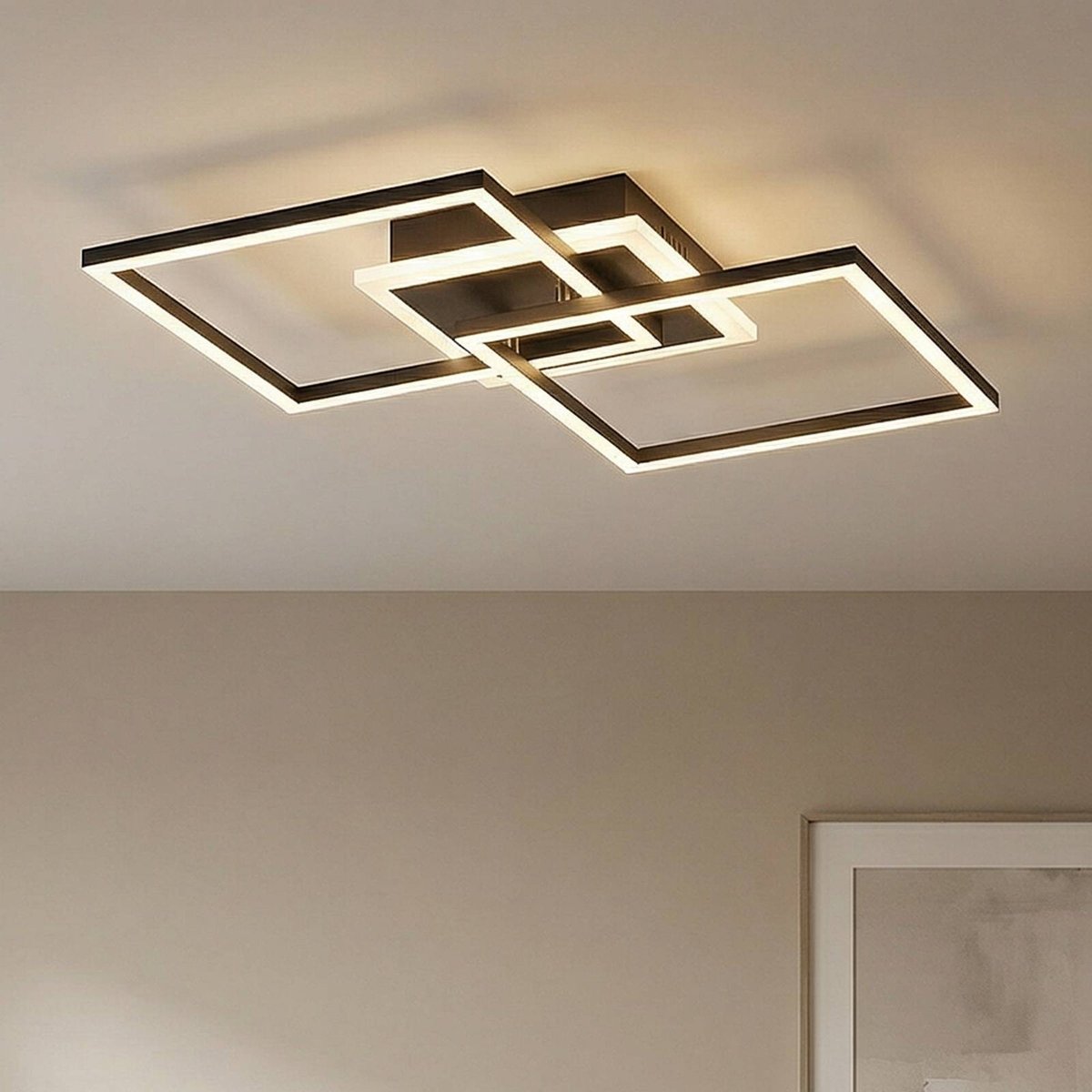 Plafonnier en aluminium moderneLED, Fjardo noir, LINDBY