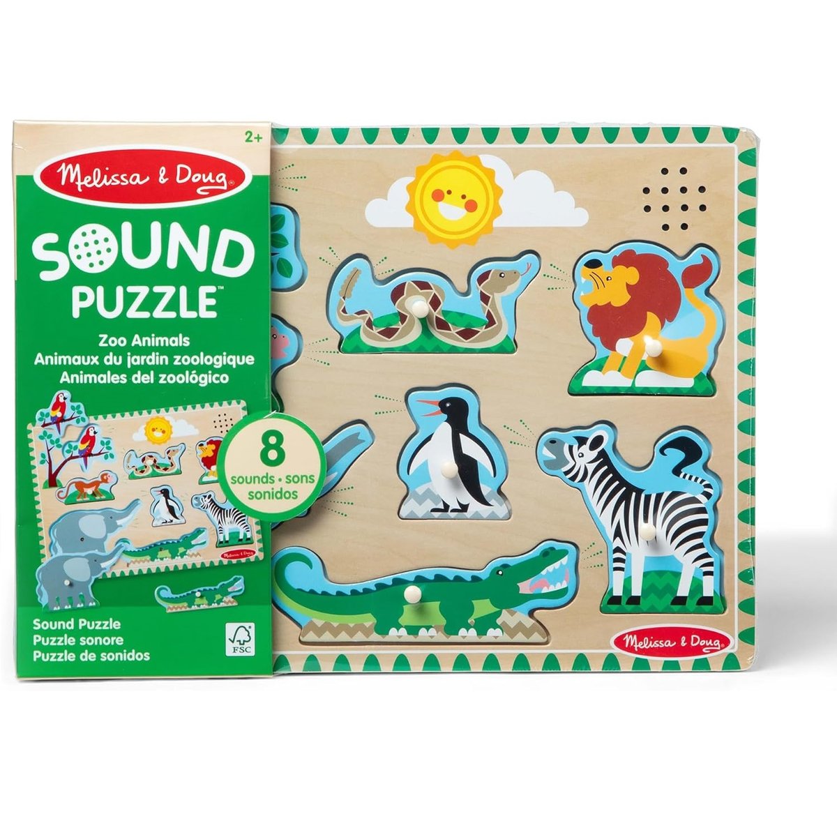 Puzzle sonore animaux du zoo vert, MELISSA & DOUG