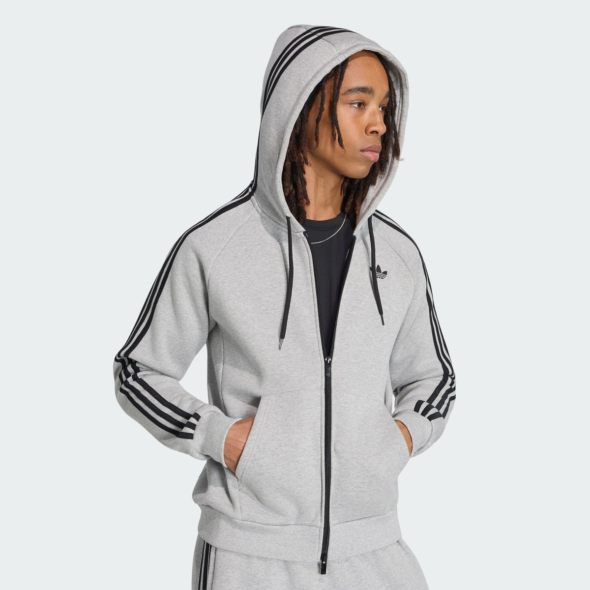 Veste À Capuche Adicolor Over The Hood Stripes Veste À Capuche Adicolor Over The Hood Stripes medium grey heather, adidas Originals