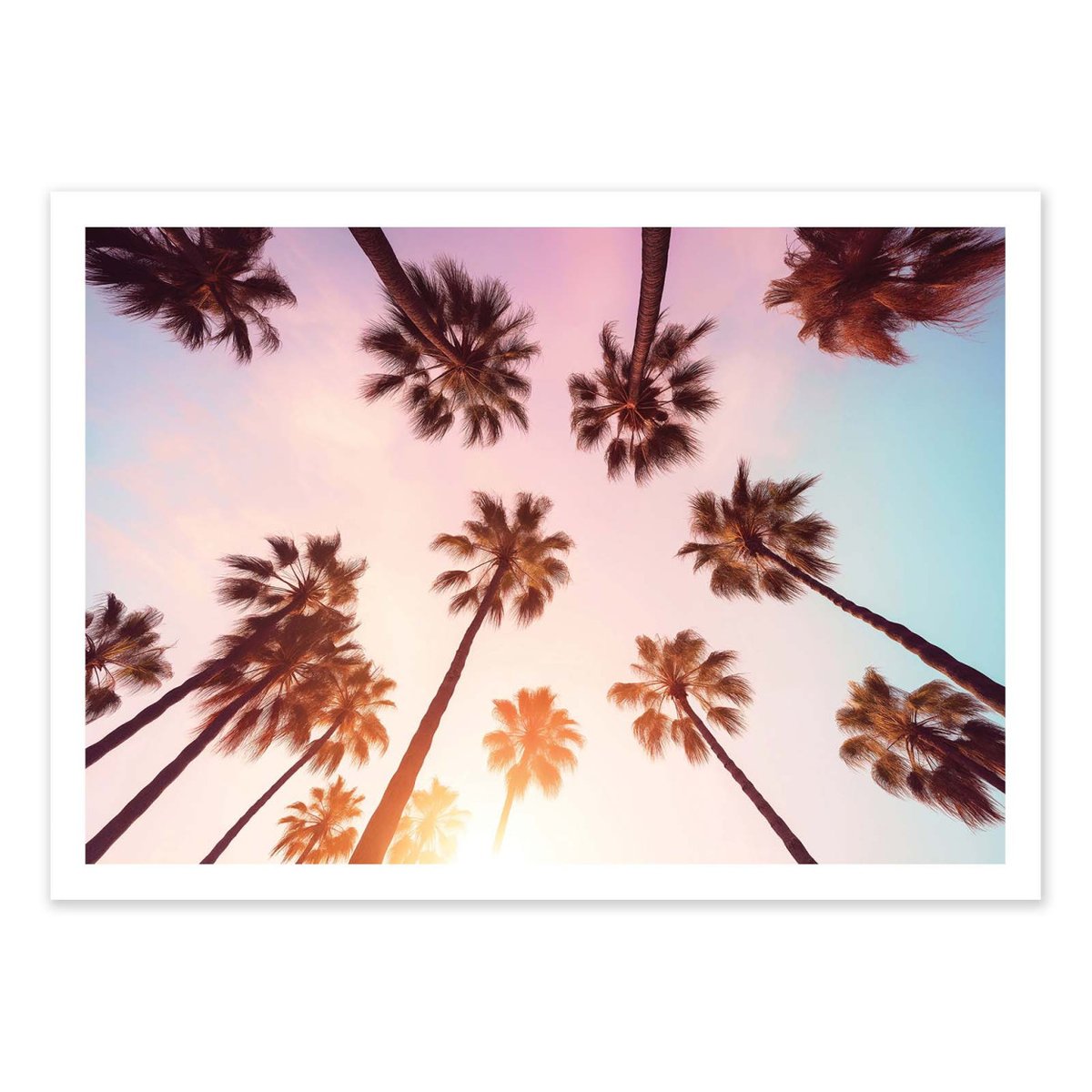 Affiche d'art - Beverly Hills Sunset Palms - Philippe Hugonnard couleur unique, WALL EDITIONS