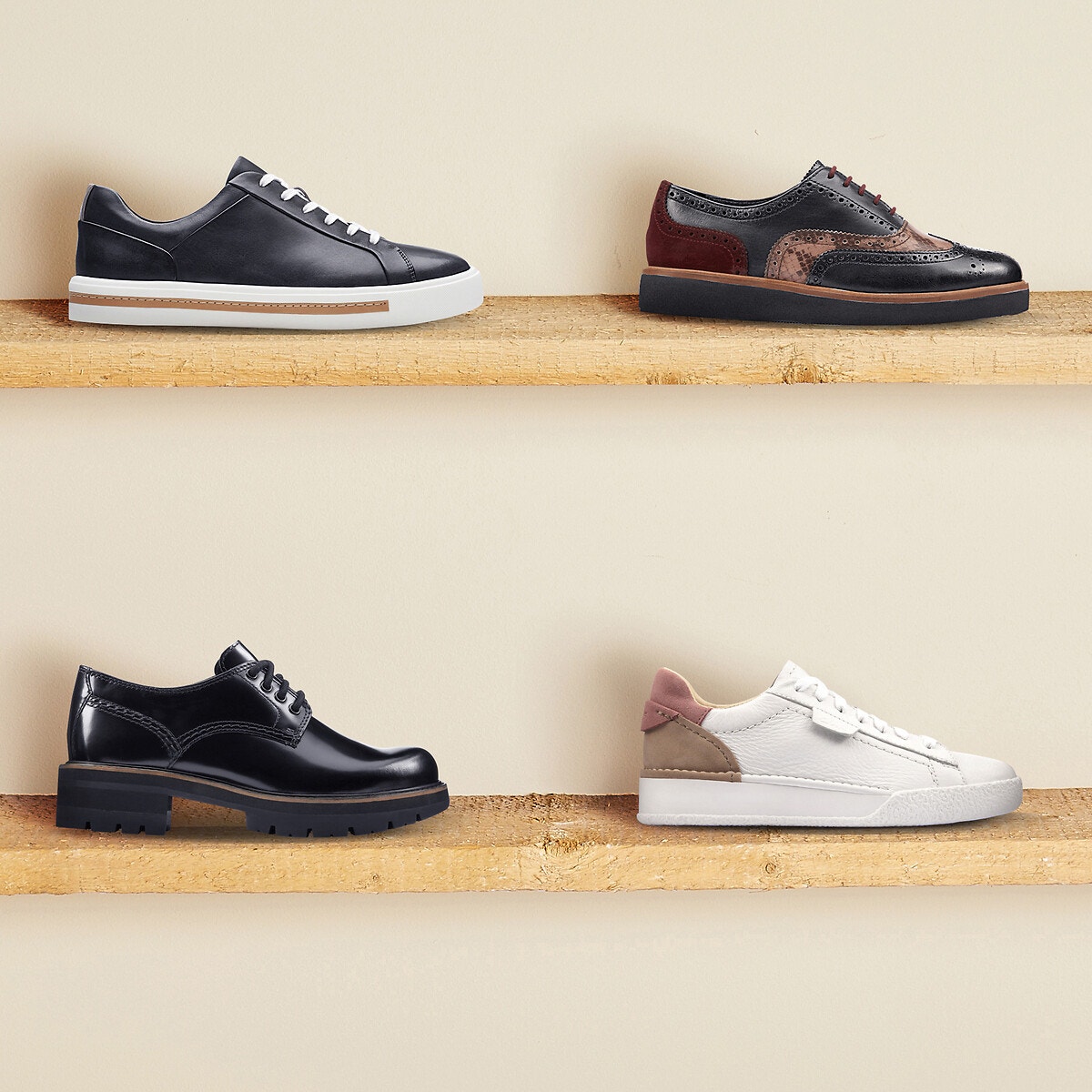 Tennis Cuir Un Maui Lace noir, CLARKS