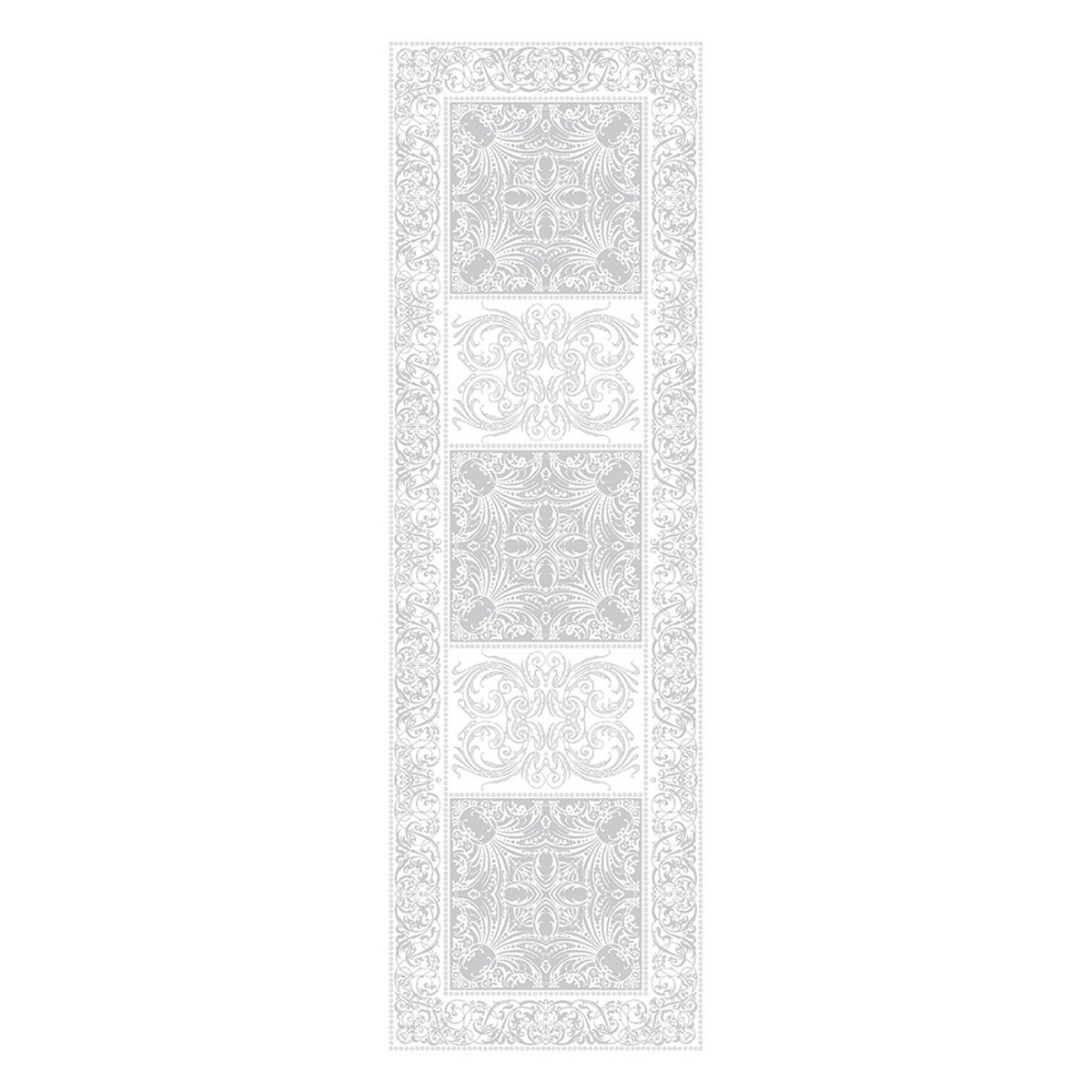 Chemin de table pur coton bio antitache ALEXANDRINE neige, GARNIER THIEBAUT