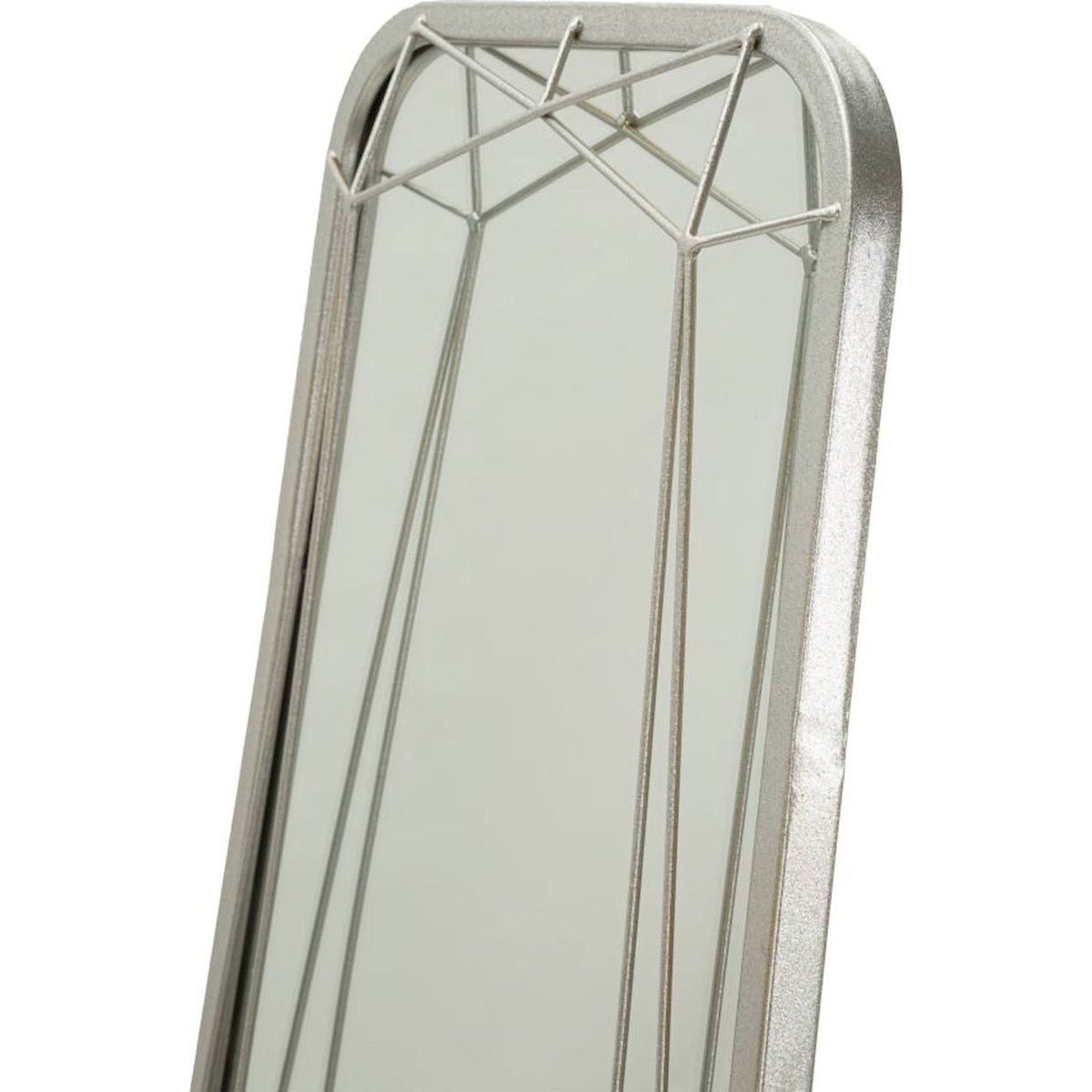 Miroir sur pied en fer géométrique GLAM argenté, RECOLLECTION