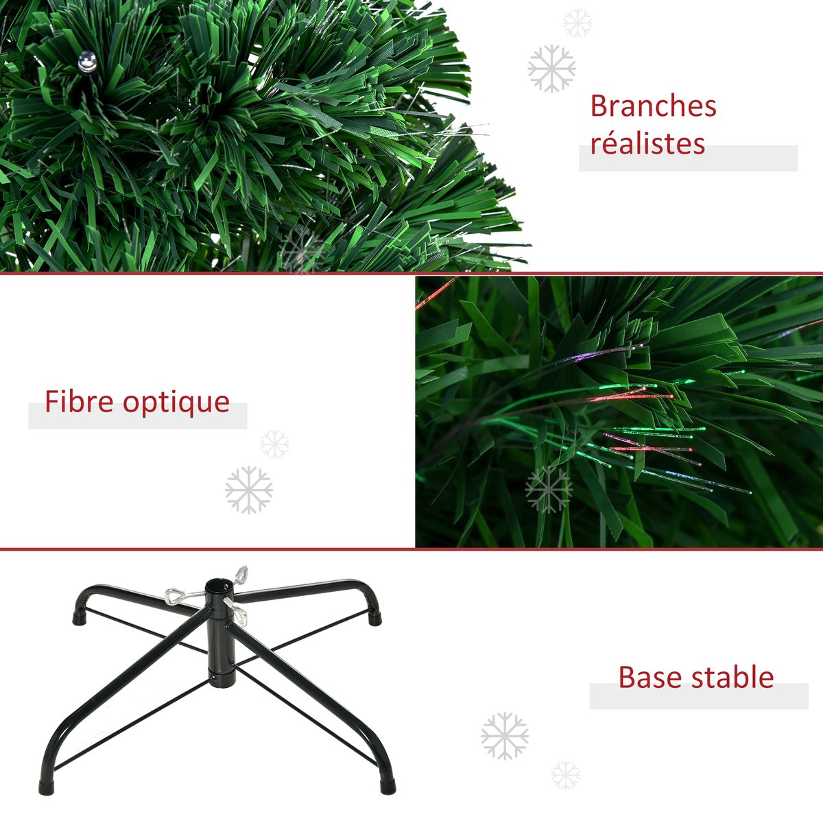 Sapin de Noël Plastique Vert vert, HOMCOM