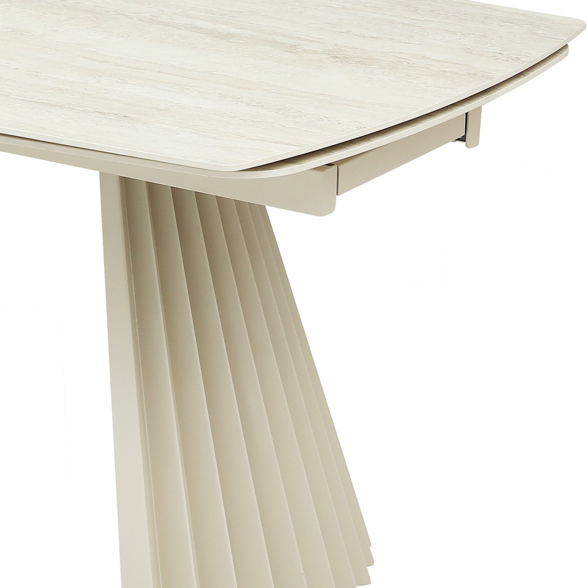 Table à manger extensible 8/12 couverts en céramique effet Travertin - BRUMA travertin, HOMIFAB